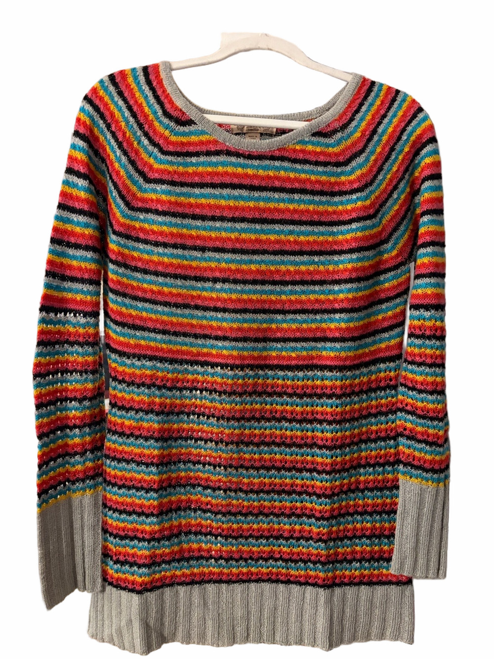 Ninewest vintage American Rainbow striped tunic sweater. M